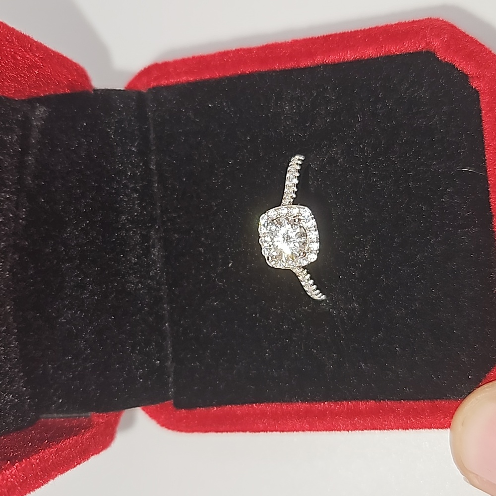 GRA certified .5 carat moissanite in 925 sterling silver